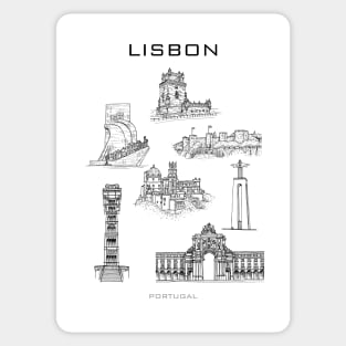 Lisbon City Landmarks Sticker